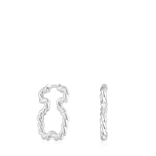 Twisted Earrings with bear silhouette