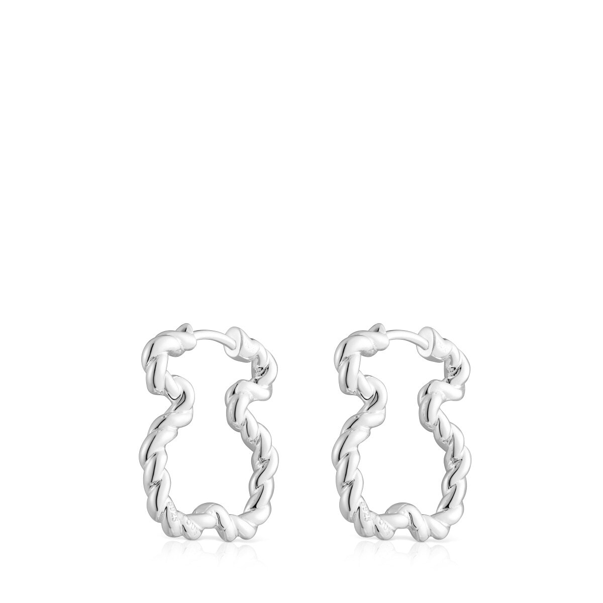 Twisted Earrings with bear silhouette
