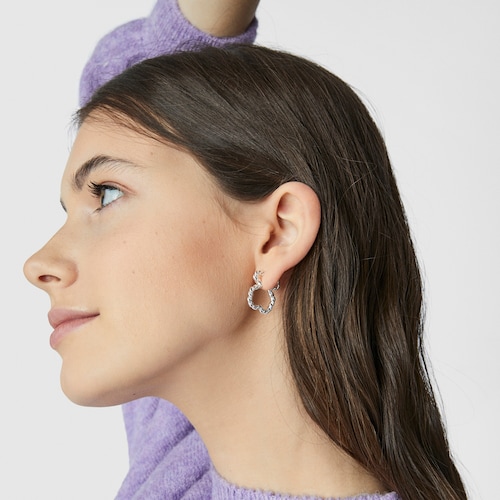 Twisted Earrings with bear silhouette