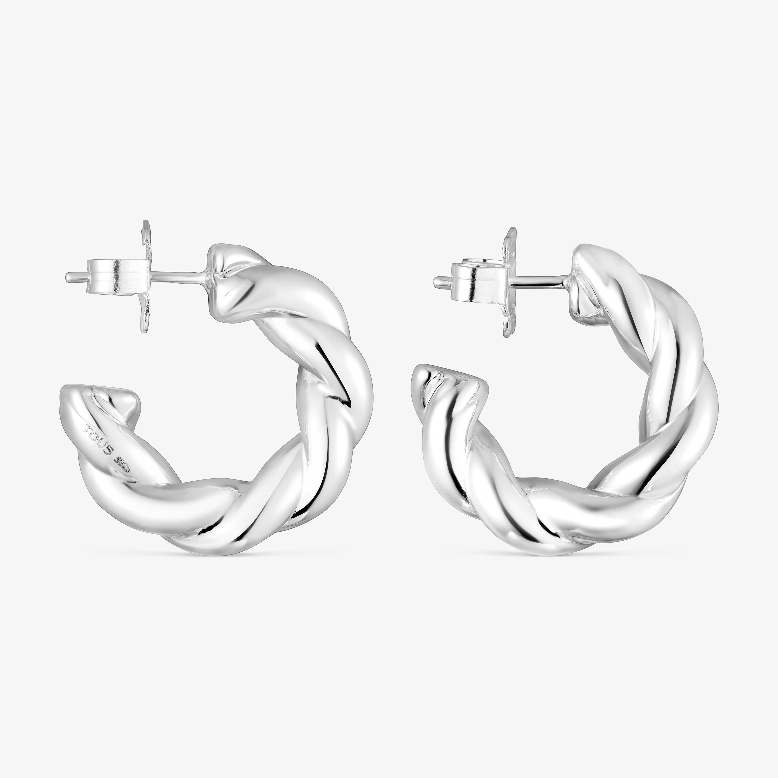 Silver Twisted Earrings