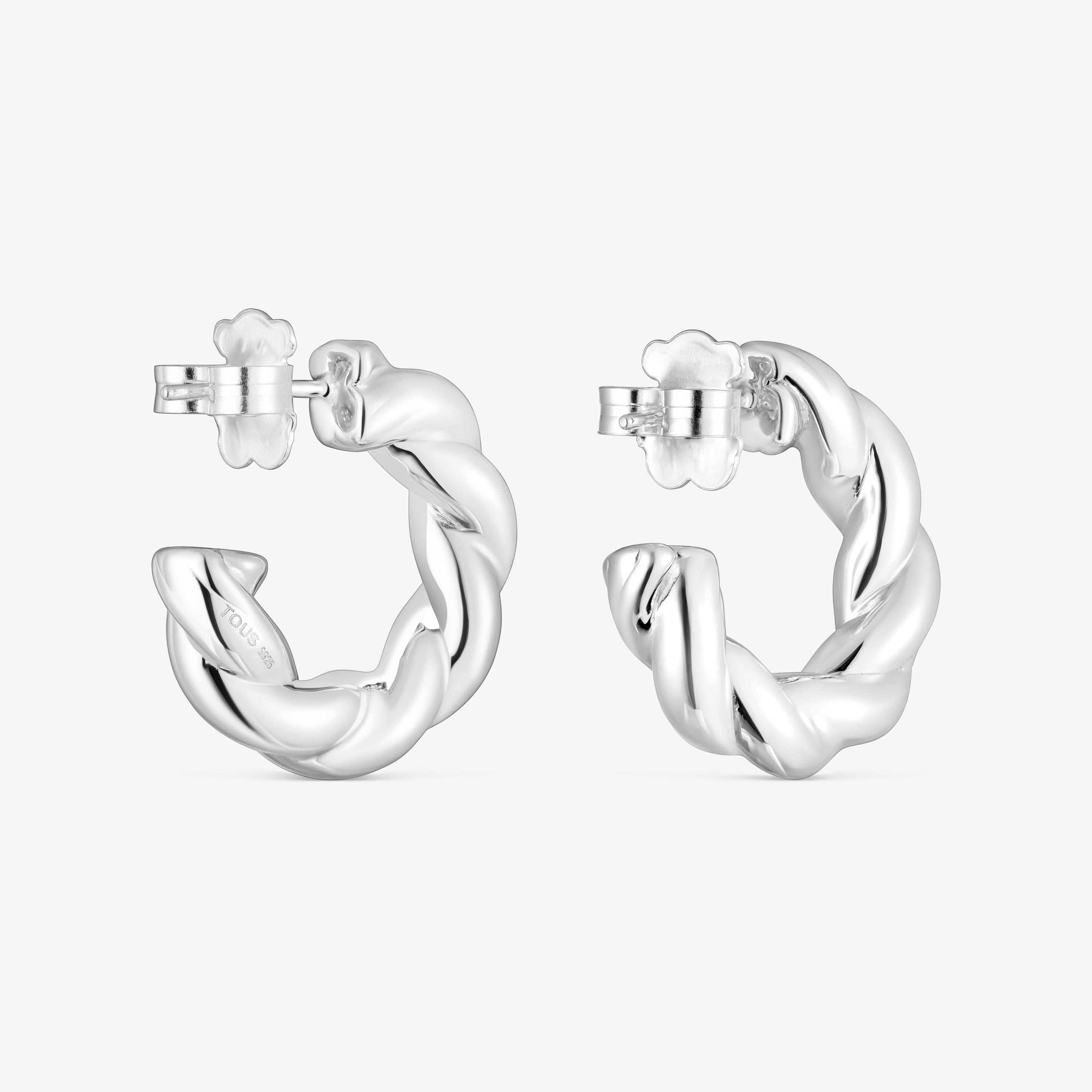 Silver Twisted Earrings