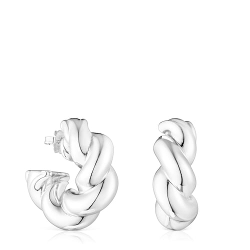 Twisted Hoop Earrings image number 0