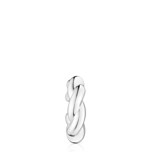 XL silver Twisted Earcuff