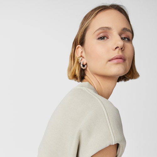 XL silver Twisted Earcuff