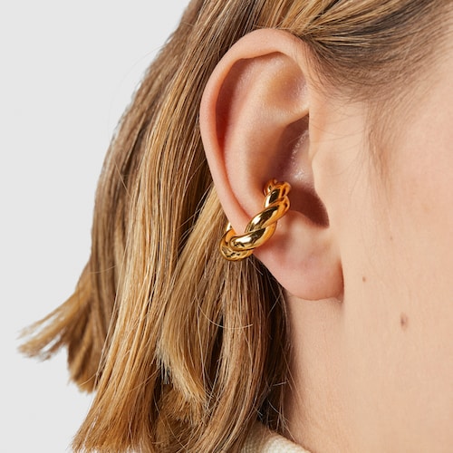 XL silver vermeil Twisted Earcuff