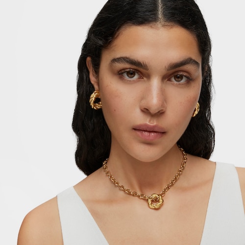 Anh&auml;nger Twisted mit Donut aus Vermeil-Silber in L