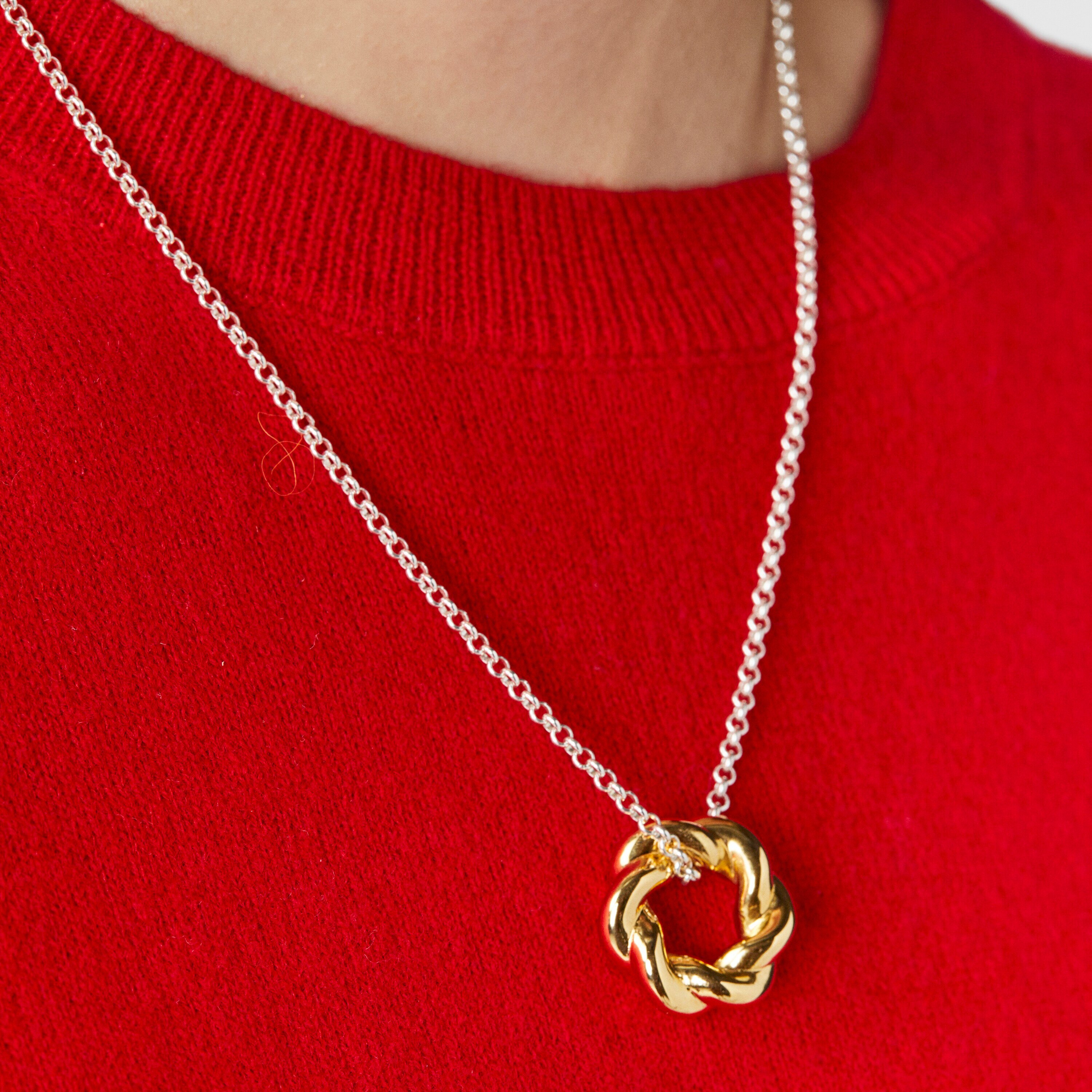 Silver vermeil Twisted donut Pendant