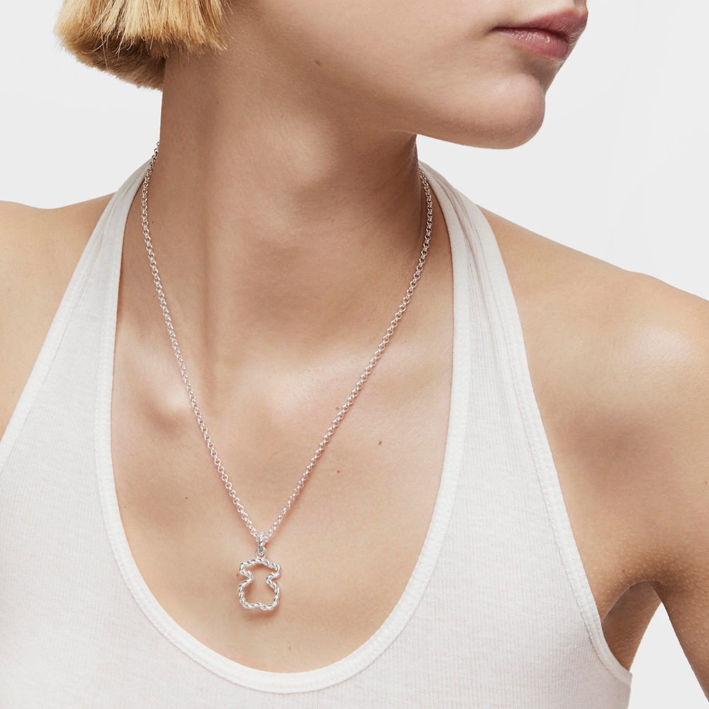 Twisted Pendant with bear silhouette