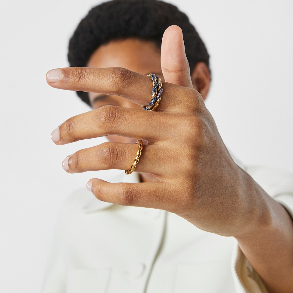 Anillo de oro y zafiro rosa Twisted