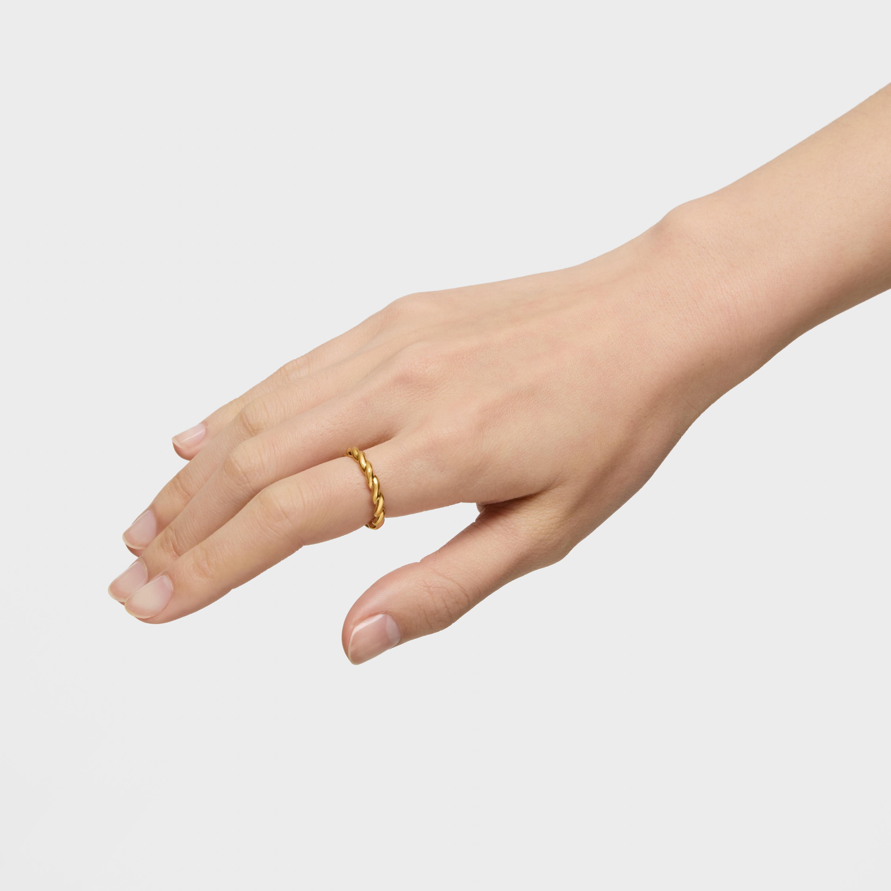18K solid gold Twisted Ring