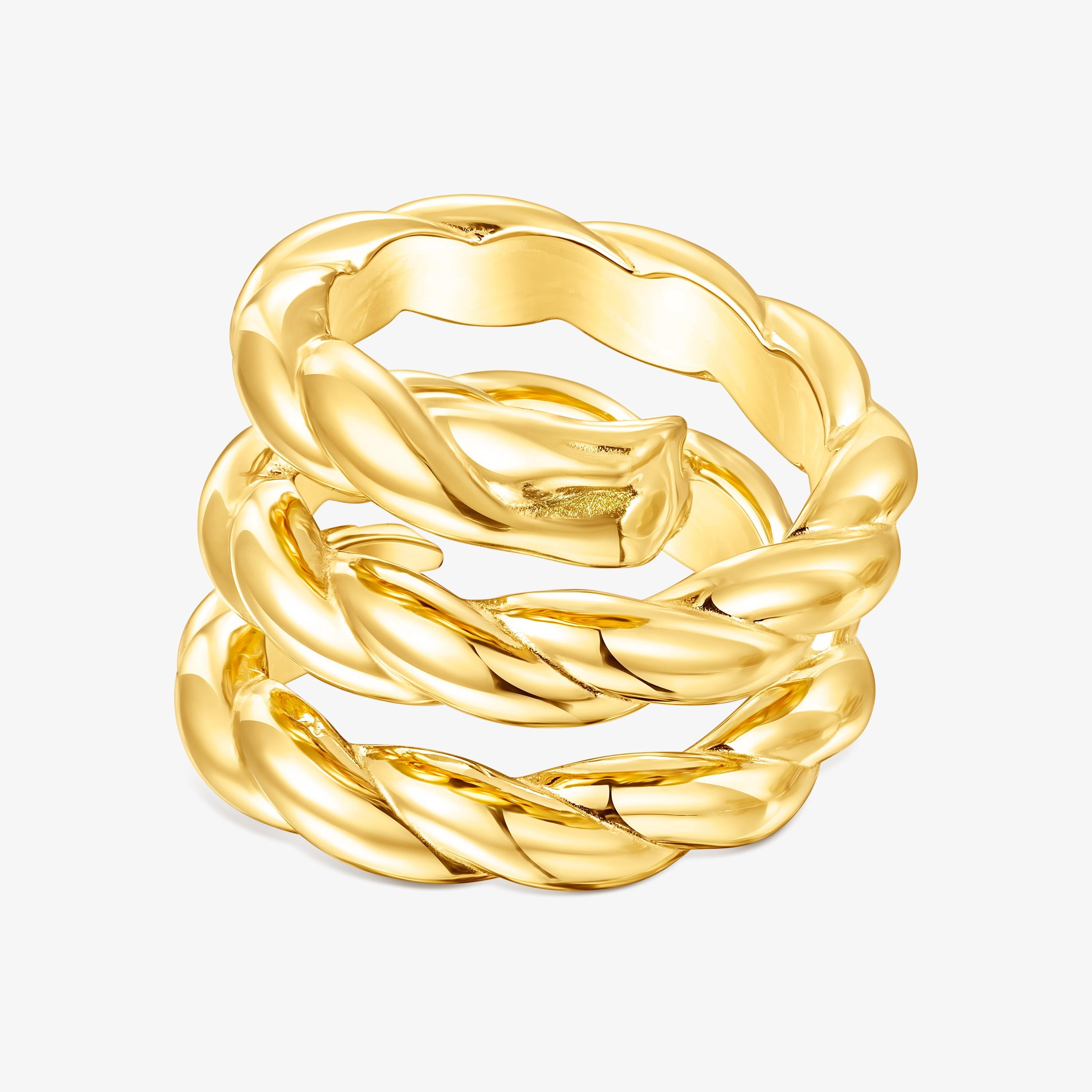 Twisted Triple Braided Ring