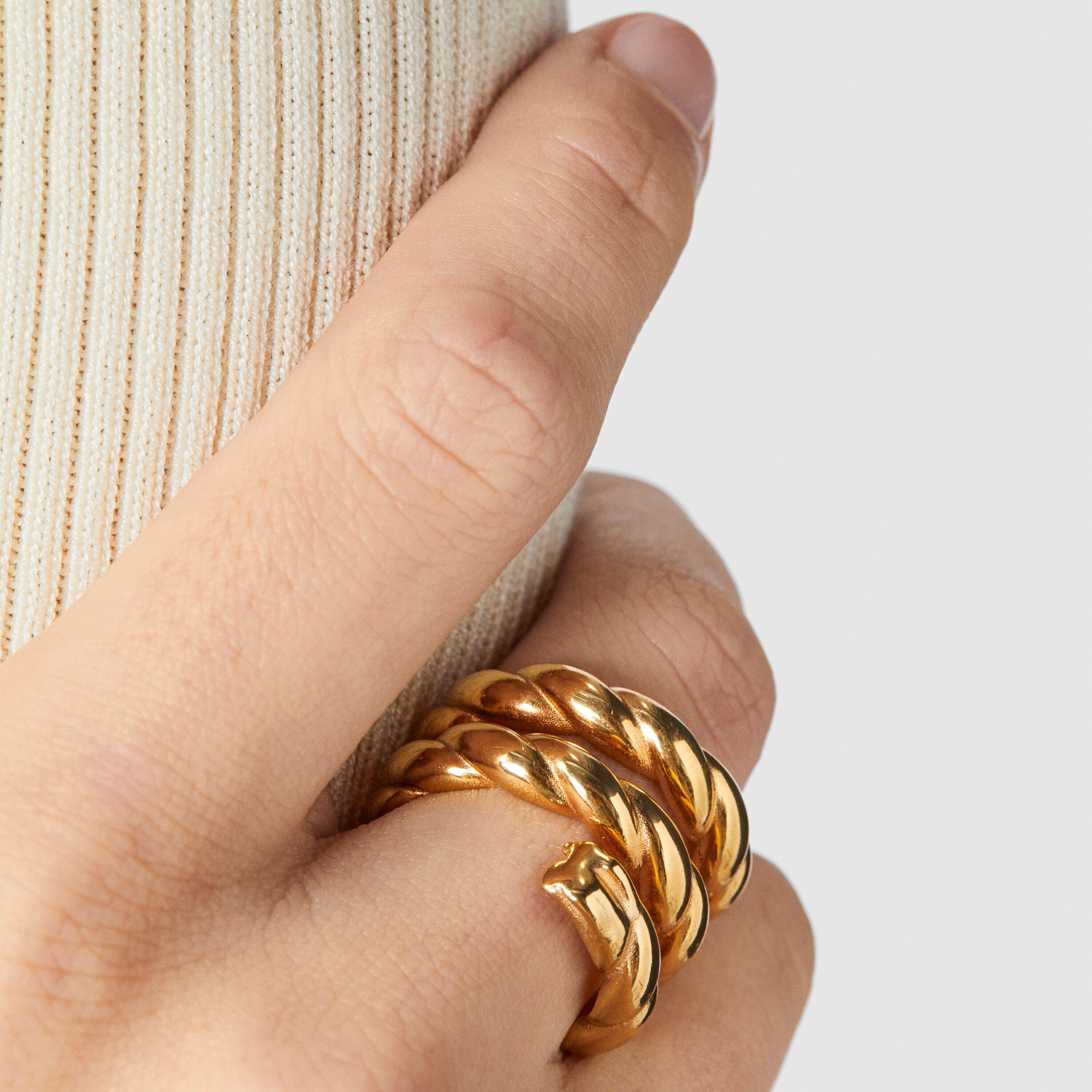 Twisted Triple Braided Ring