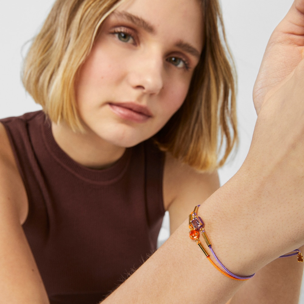 Pulseira TOUS Vibrant Colors de corda com cornalina e esmalte