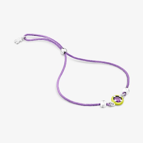 Pulseira TOUS Vibrant Colors de corda roxa com ametista e esmalte