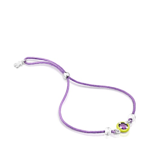 Purple cord TOUS Vibrant Colors Bracelet with amethyst and enamel image number 0