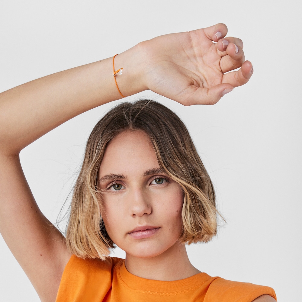 Orange cord TOUS Vibrant Colors Bracelet with carnelian and enamel