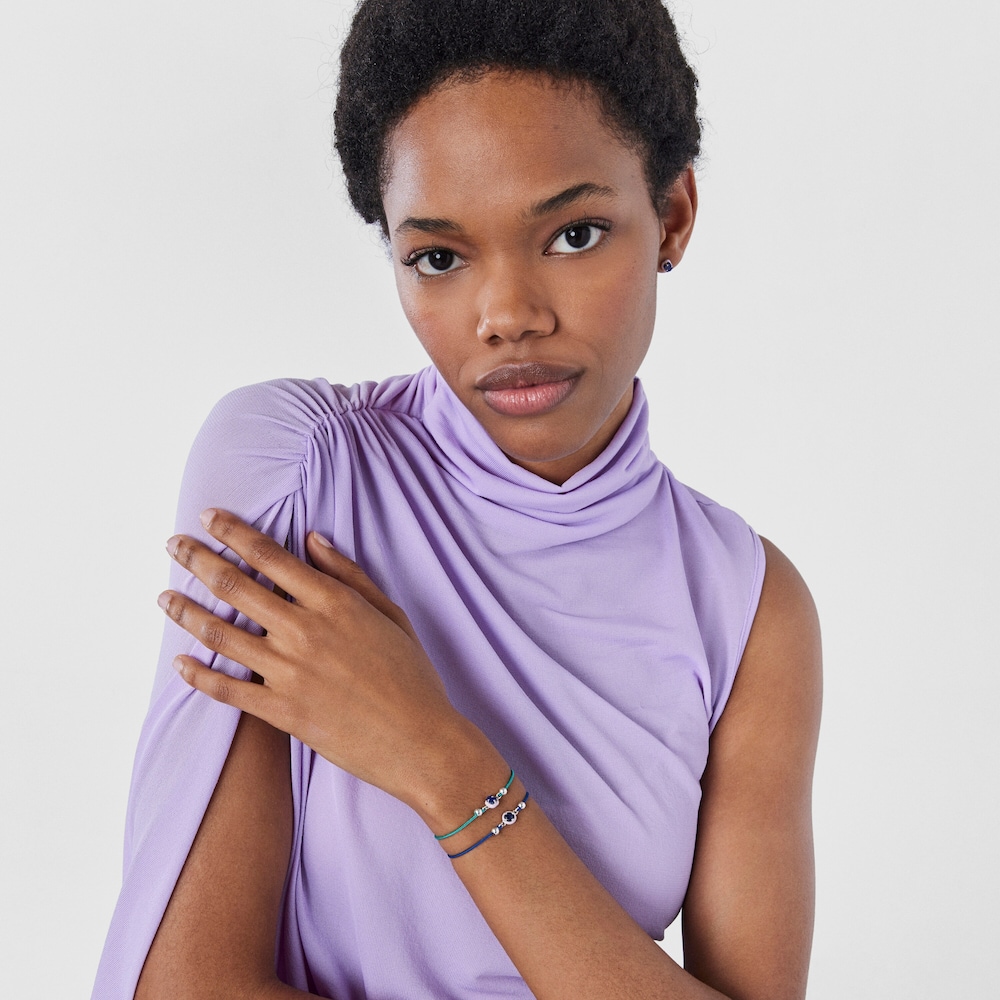 Pulsera de cord&oacute;n turquesa con lapisl&aacute;zuli y esmalte TOUS Vibrant Colors