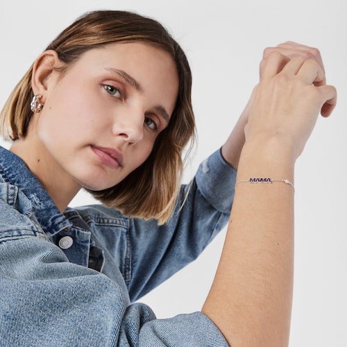 Bracciale Mama TOUS Cruciverba Mama in argento con smalto e perla