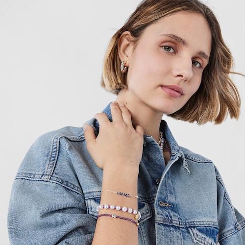 Bracciale Mama TOUS Cruciverba Mama in argento con smalto e perla