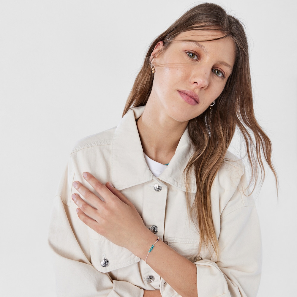 Pulsera Mum TOUS Crossword Mama de plata con esmalte y gema