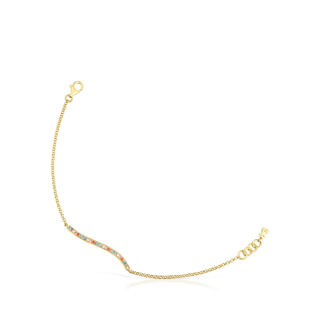 Pulsera con ba&ntilde;o de oro 18 kt sobre plata y gemas TOUS Vibrant Colors