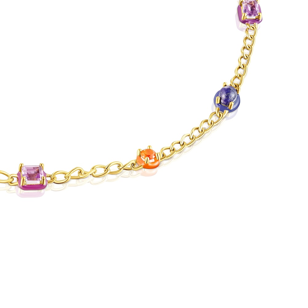 Collar con baño de oro 18 kt sobre plata y gemas y esmalte TOUS Vibrant Colors image number 1