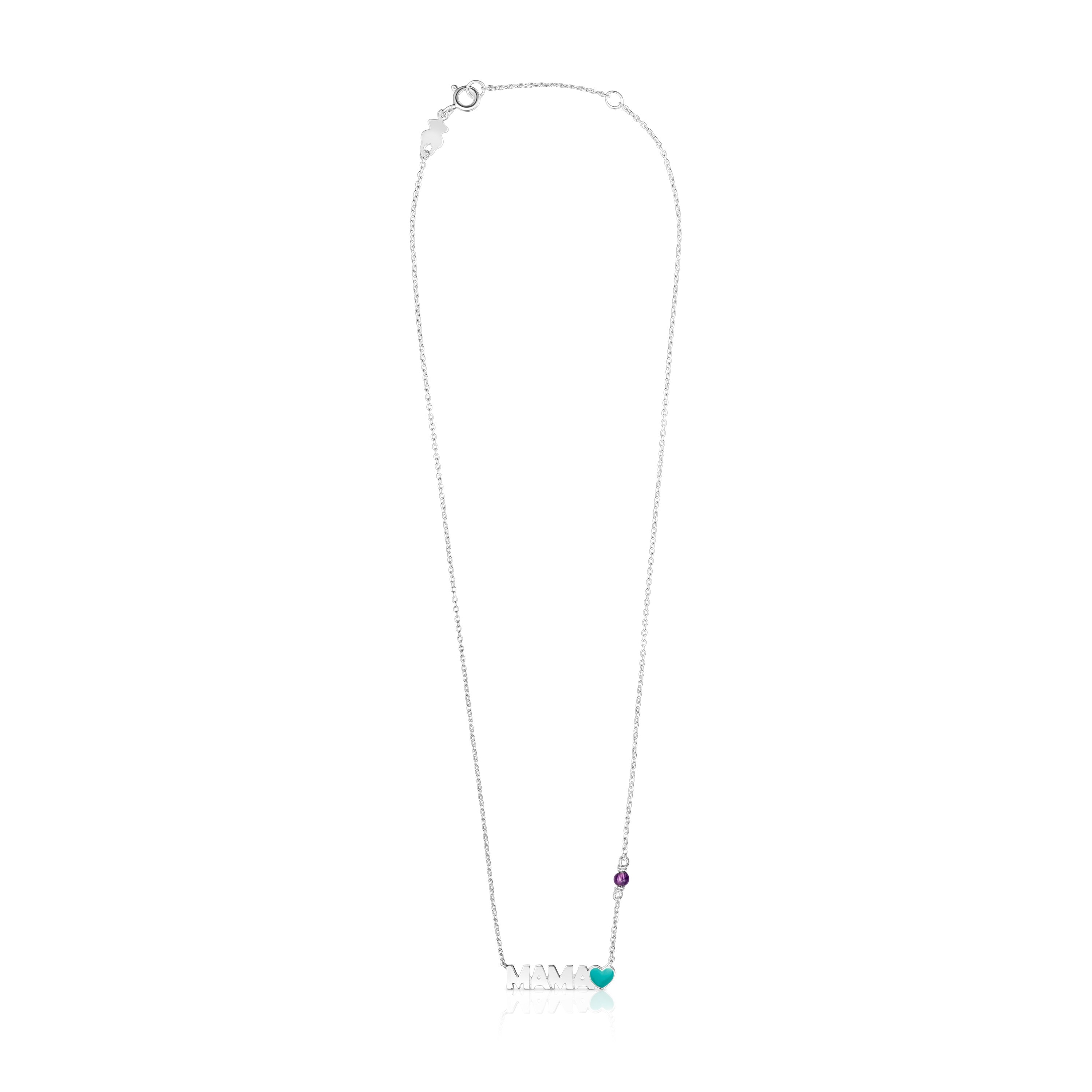 Collar Mama TOUS Crossword Mama de plata con esmalte y gema image number 1