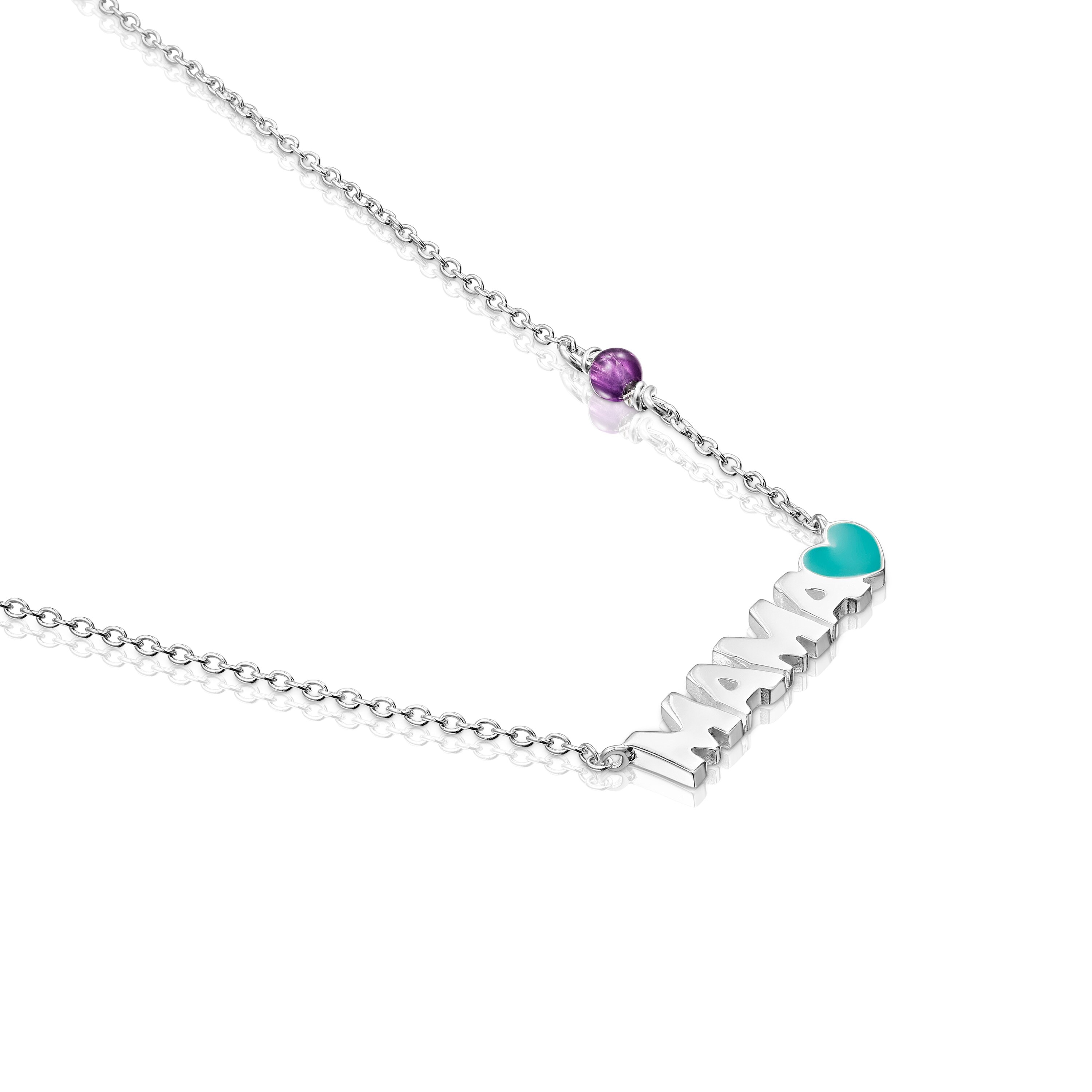 Collar Mama TOUS Crossword Mama de plata con esmalte y gema image number 2