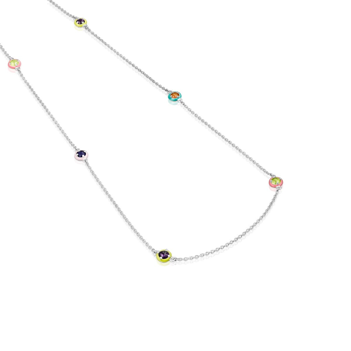 Silver TOUS Vibrant Colors Necklace with gemstones and enamel