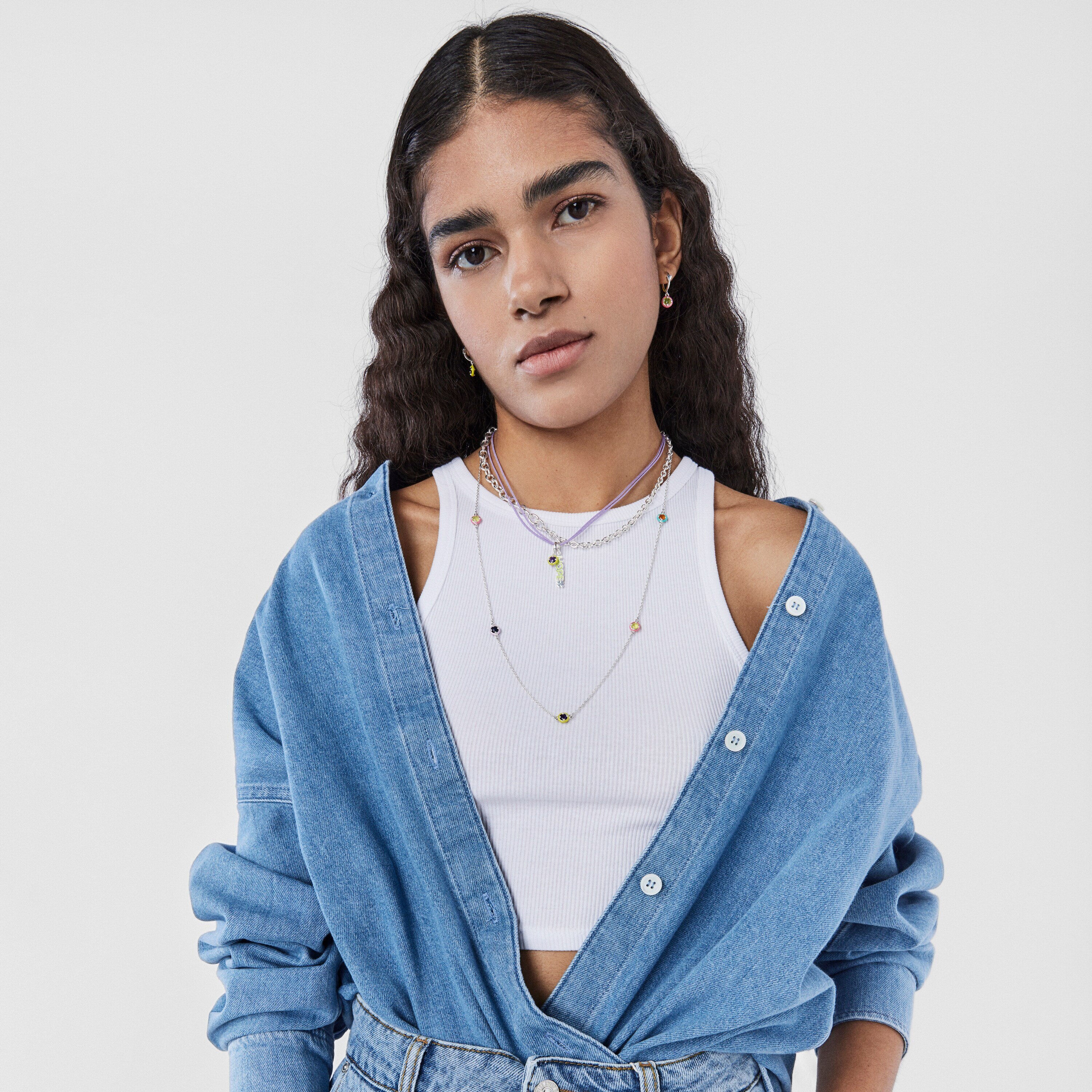 Silver TOUS Vibrant Colors Necklace with gemstones and enamel