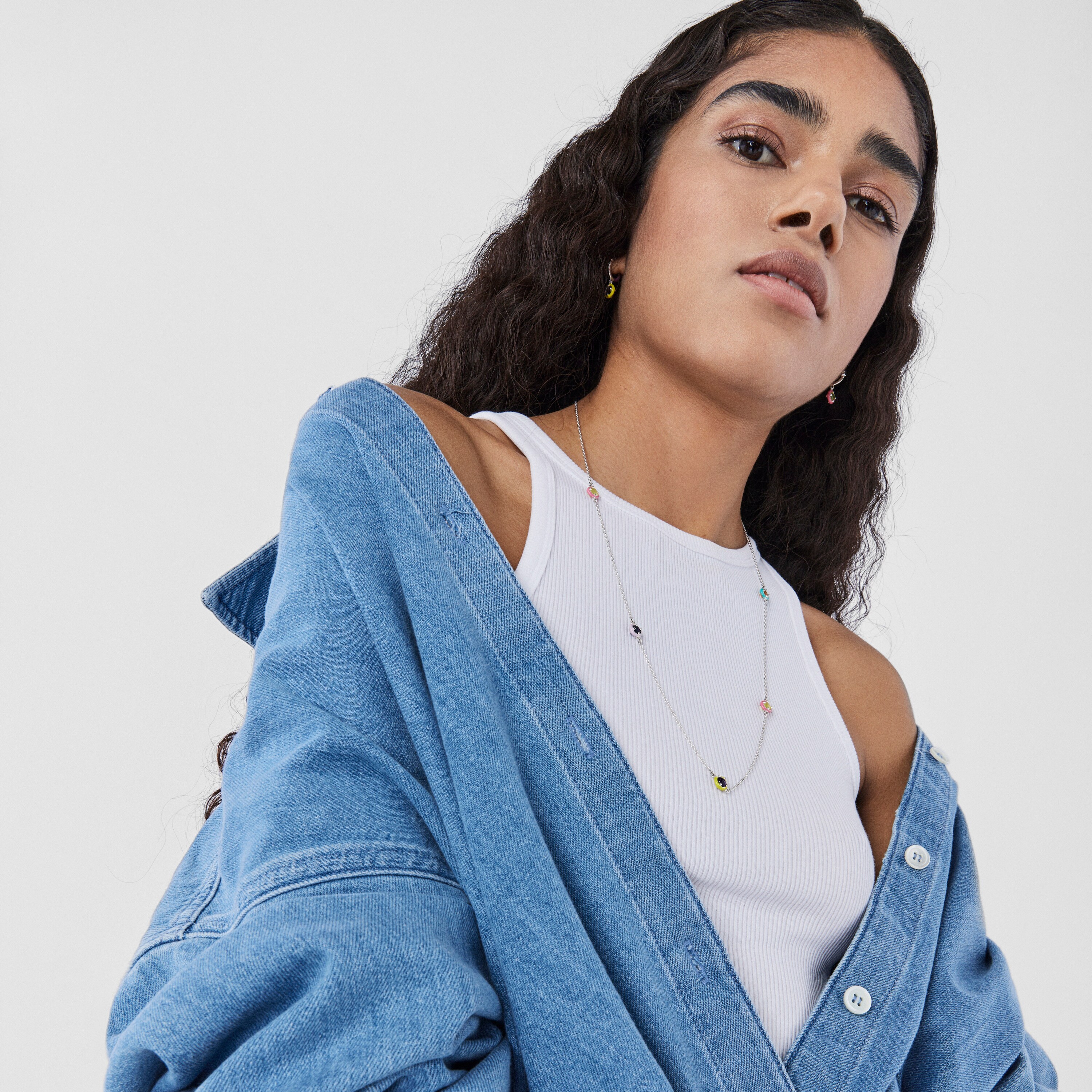 Silver TOUS Vibrant Colors Necklace with gemstones and enamel