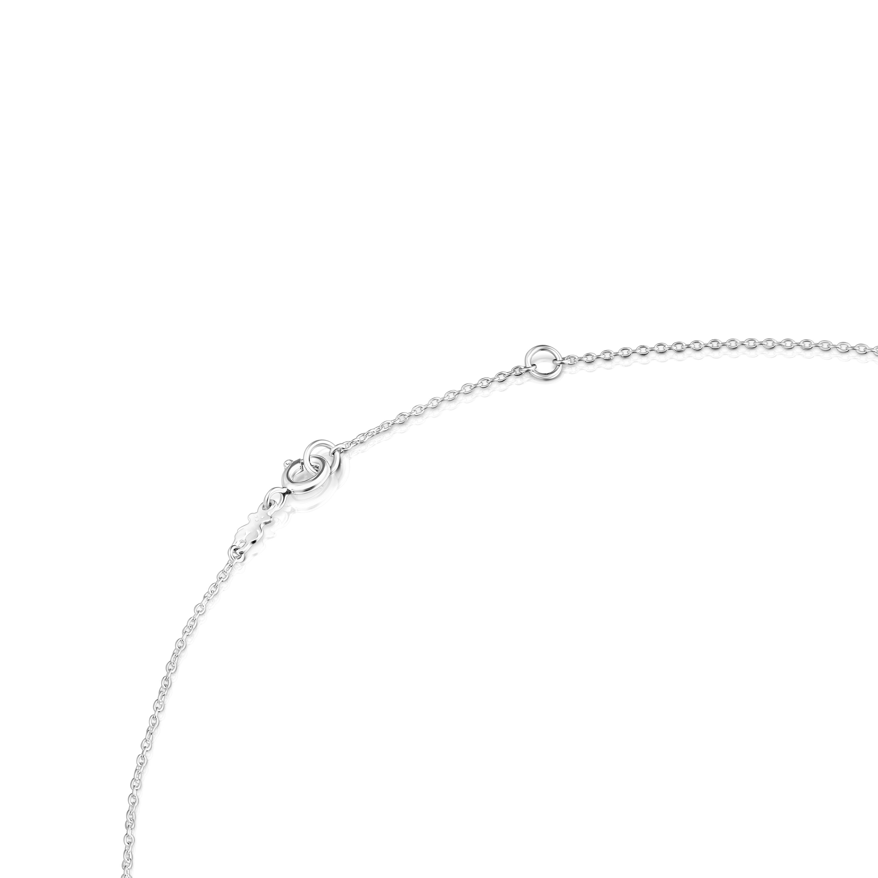 Silver TOUS Vibrant Colors bear charm Necklace with gemstones and enamel