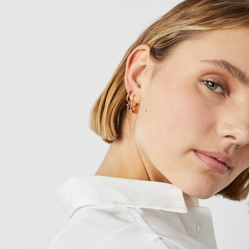 Arete con cornalina y esmalte de color TOUS Vibrant Colors