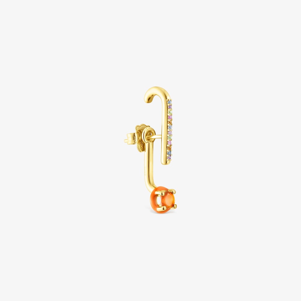 Brinco TOUS Vibrant Colors com detalhes de cornalina e esmalte