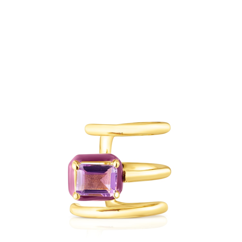 Earcuff con amatista y esmalte de color TOUS Vibrant Colors image number 0