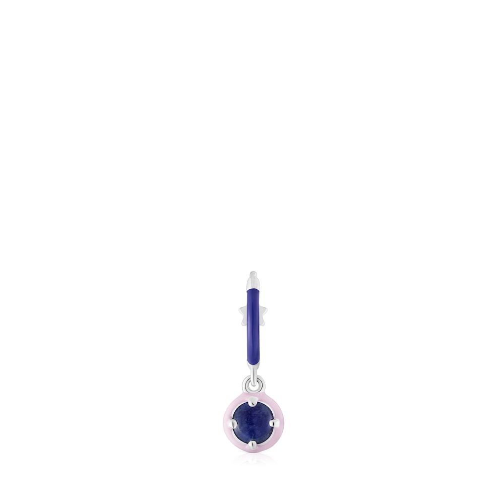 Silver TOUS Vibrant Colors Hoop earring with sodalite and enamel