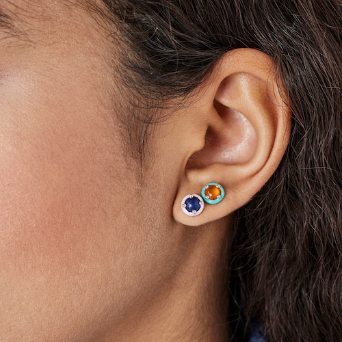 Pack of silver TOUS Vibrant Colors Earrings with gemstones and enamel