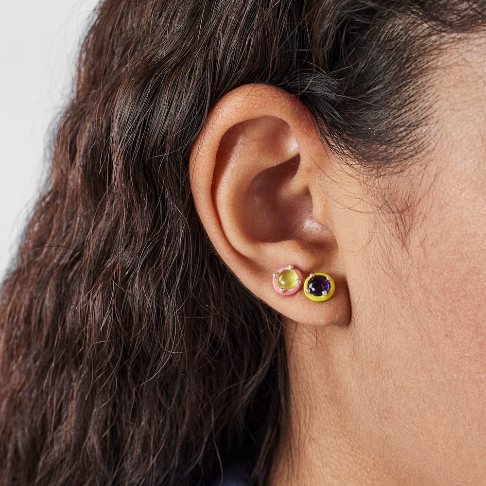Pack de pendientes de plata, gemas y esmalte TOUS Vibrant Colors image number 6