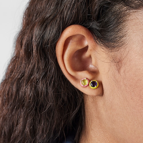 Pack of silver TOUS Vibrant Colors Earrings with gemstones and enamel