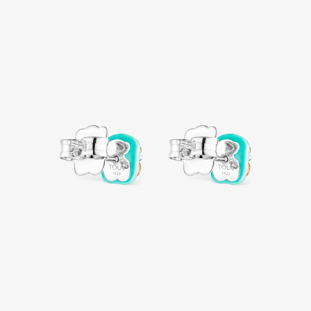 Pendientes de plata, cornalina y esmalte TOUS Vibrant Colors