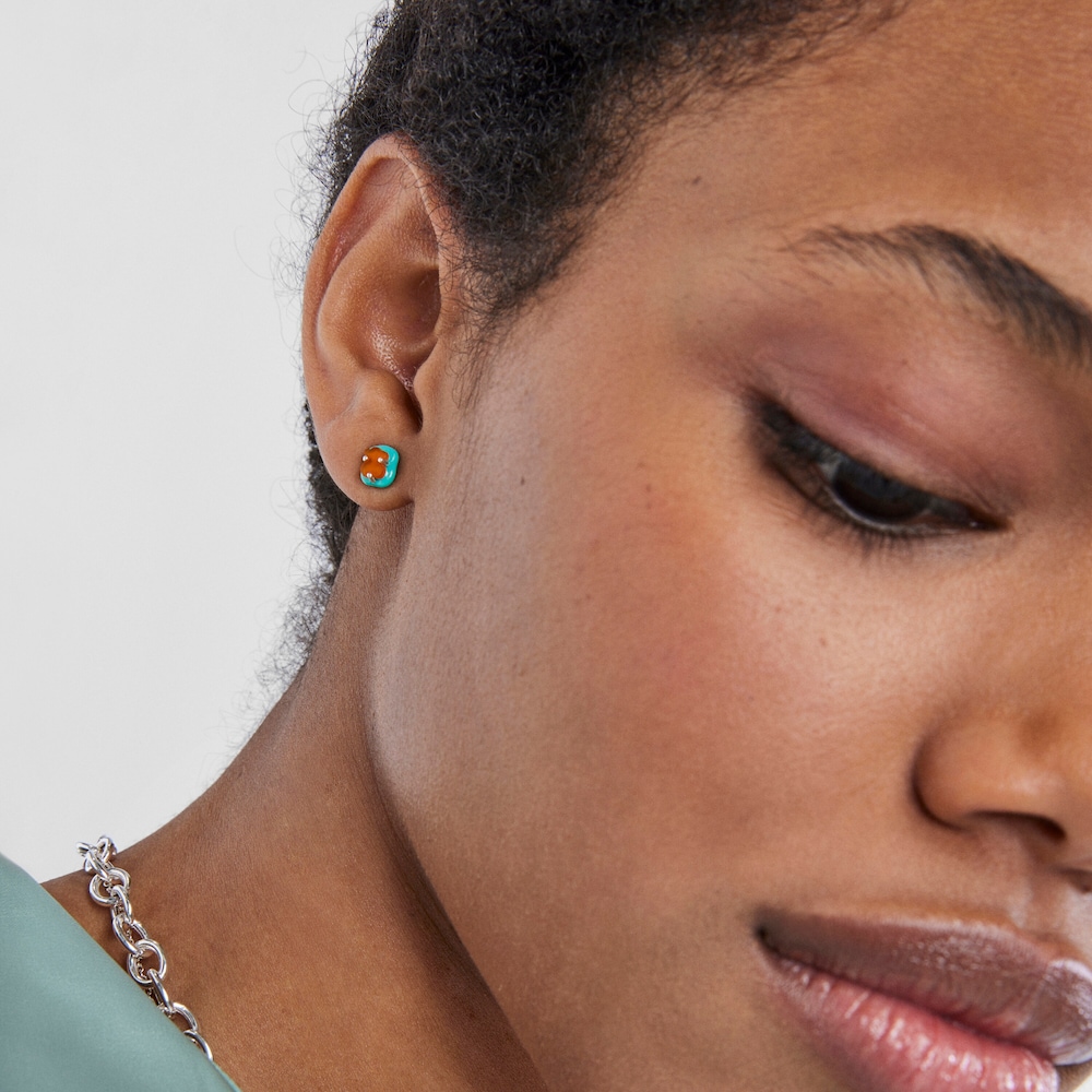 Pendientes de plata, cornalina y esmalte TOUS Vibrant Colors