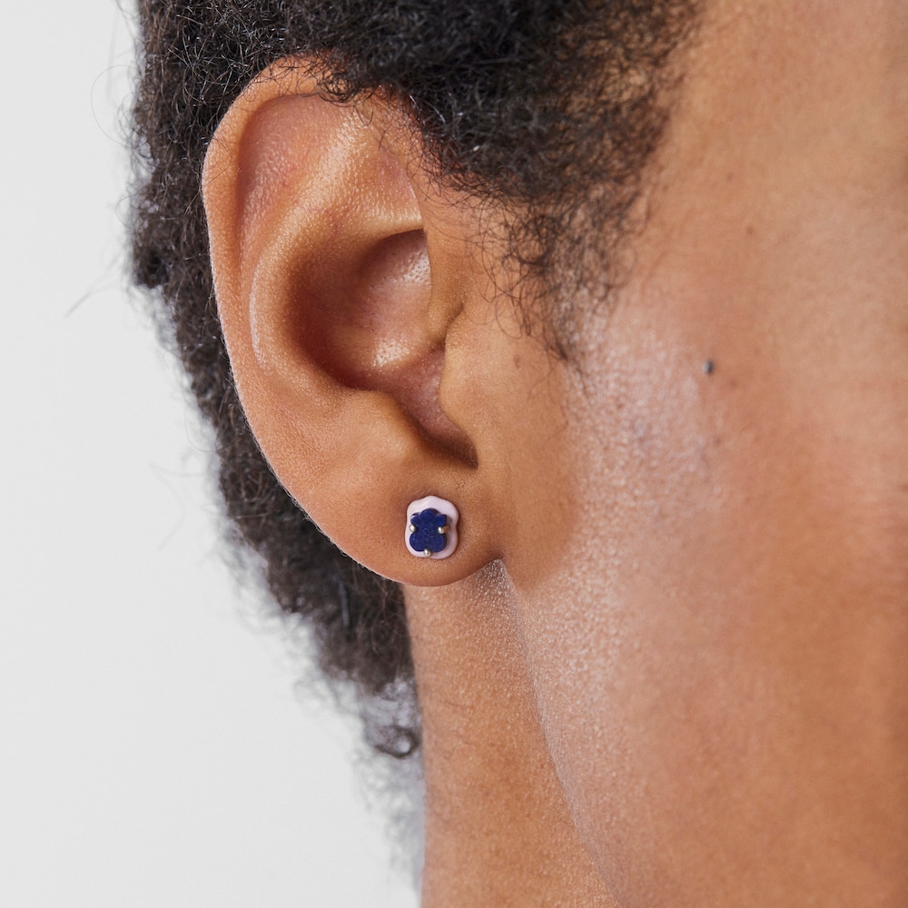 Pendientes de plata, lapisl&aacute;zuli y esmalte TOUS Vibrant Colors