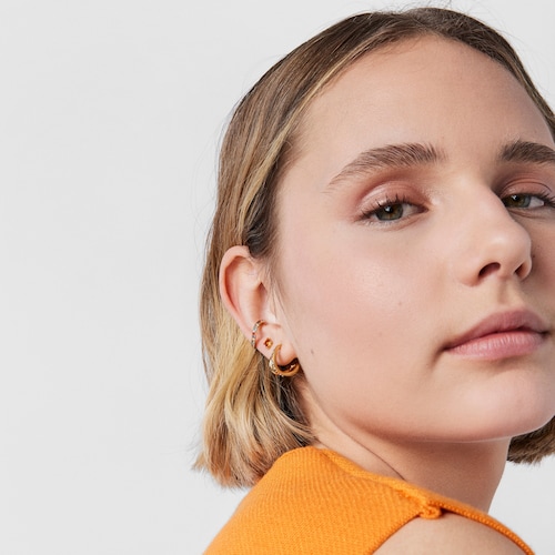Silver vermeil TOUS Vibrant Colors Double-hoop earrings with gemstones