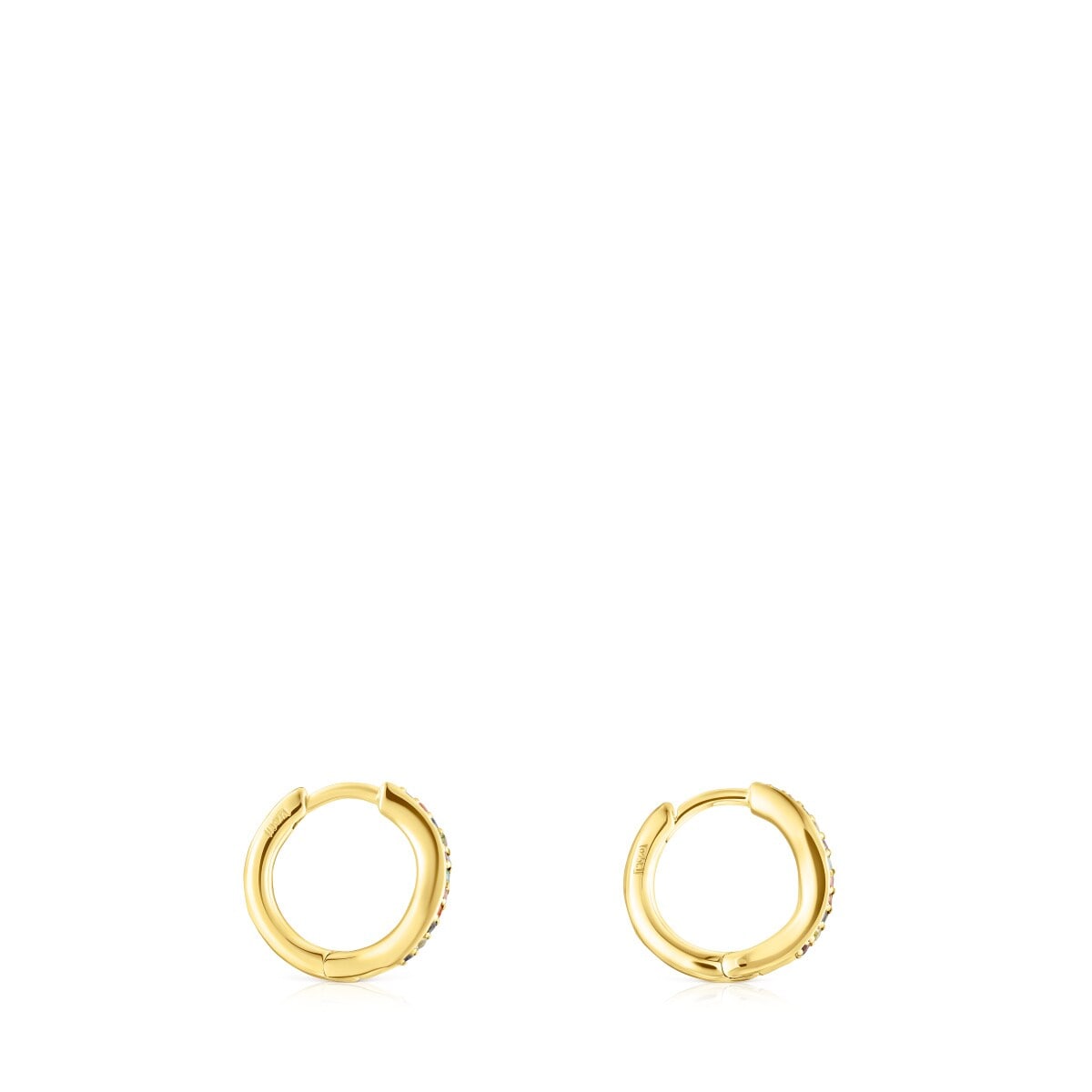 Pendientes aro con baño de oro 18 kt sobre plata y gemas TOUS Vibrant Colors