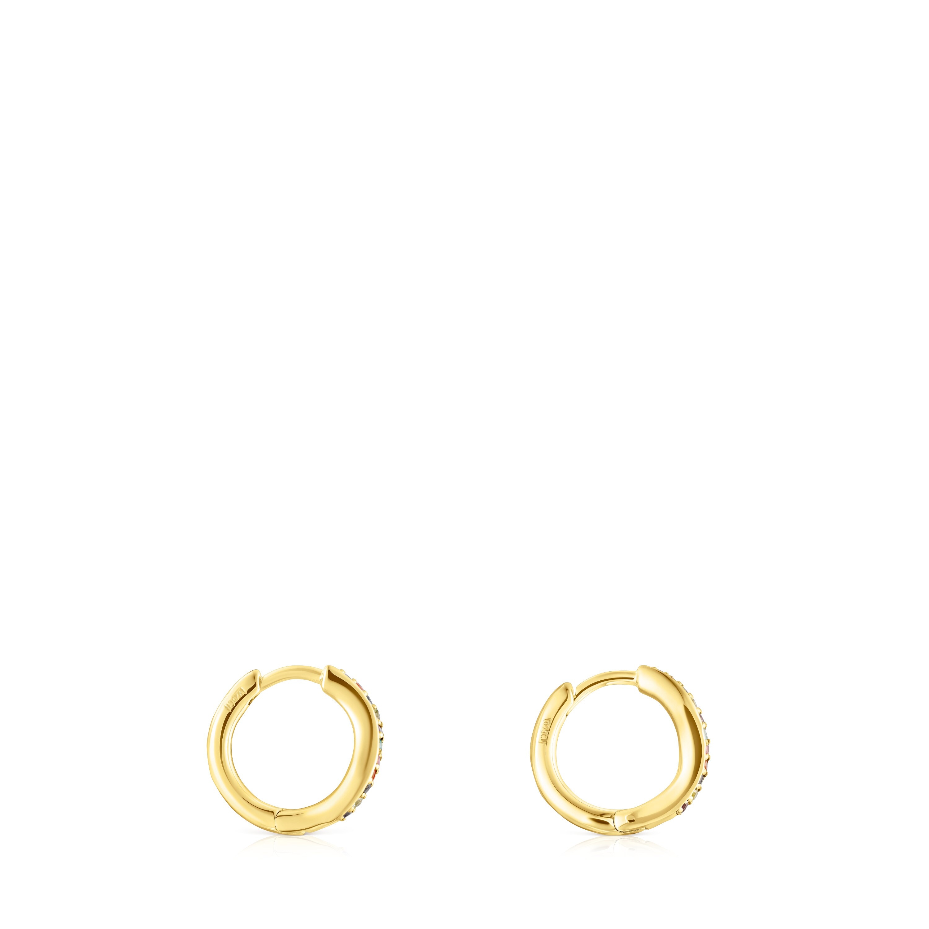 Silver vermeil TOUS Vibrant Colors Hoop earrings with gemstones