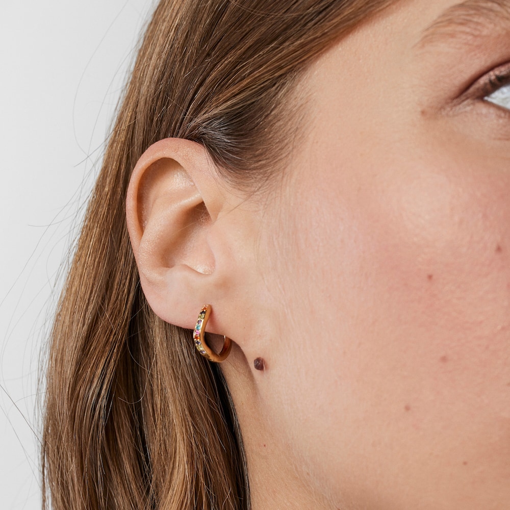 Silver vermeil TOUS Vibrant Colors Hoop earrings with gemstones