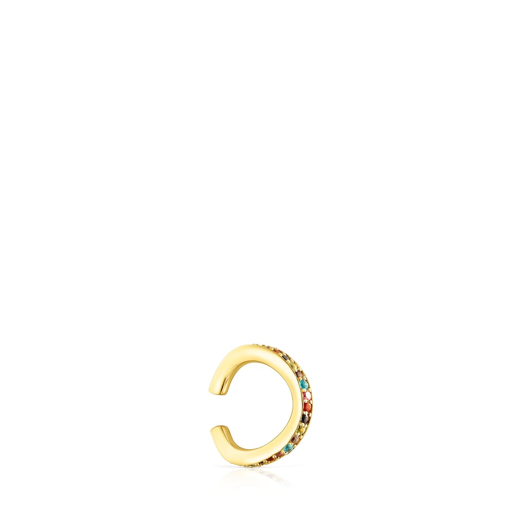 Earcuff con baño de oro 18 kt sobre plata y gemas TOUS Vibrant Colors image number 1