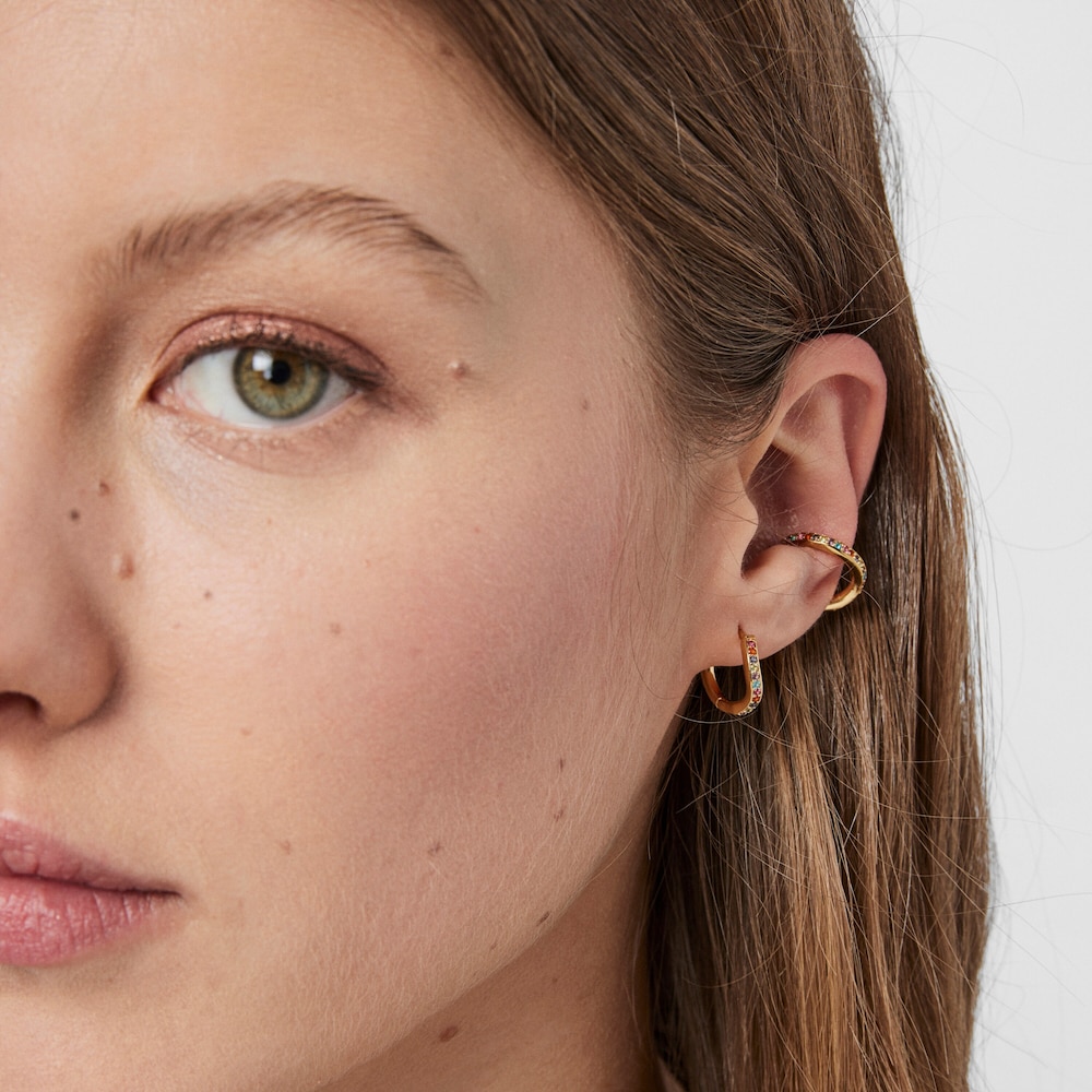 Earcuff con baño de oro 18 kt sobre plata y gemas TOUS Vibrant Colors image number 3