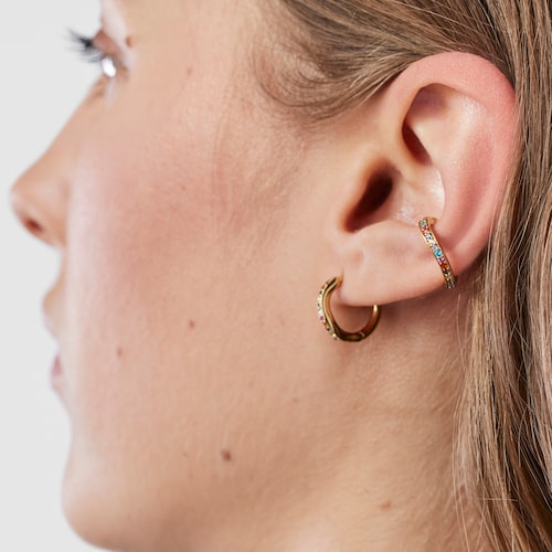 Earcuff TOUS Vibrant Colors em prata vermeil e pedras preciosas