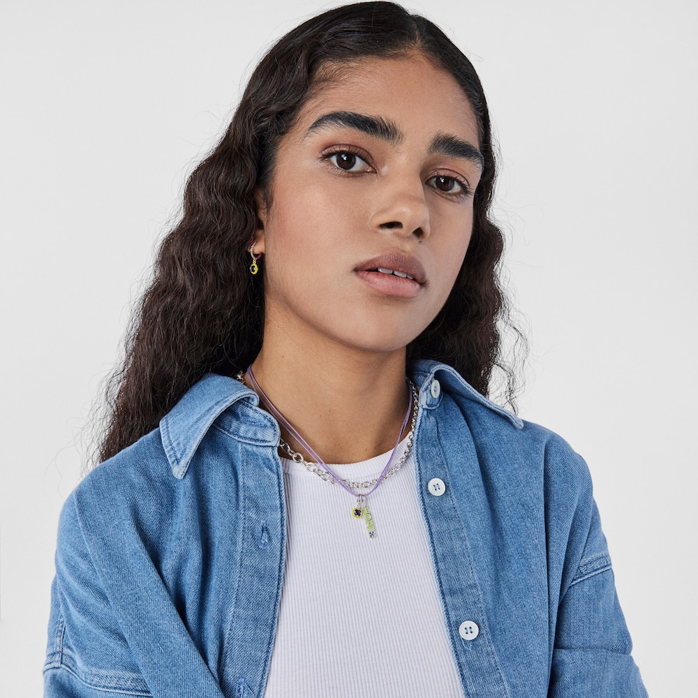 Pendente TOUS Vibrant Colors in argento, ametista e smalto lime